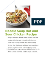 Noodle Soup Hot and Sour Chicken Recipe