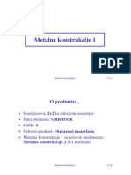 Metalne konstrukcije - Predavanje 1