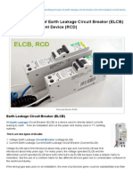 Working Principle of Earth Leakage Circuit Breaker (ELCB), RCD PDF