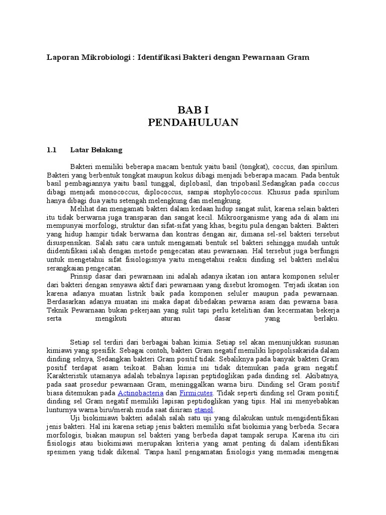 Laporan Praktikum Mikrobiologi Pewarnaan Gram