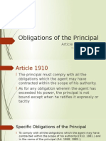 Obligations of The Principal