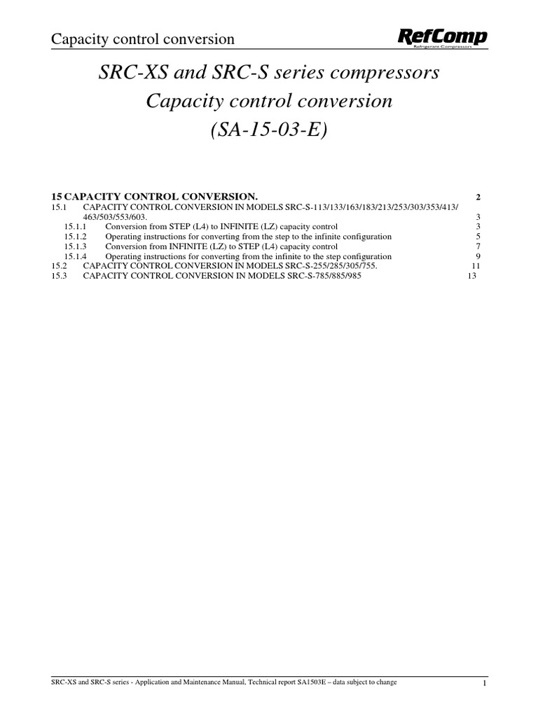 Sa 15 03 e Capacity Control Conversion | PDF | Valve | Vacuum Tube