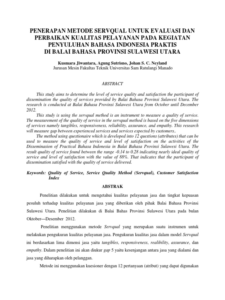 Kepuasan Metode Servqual