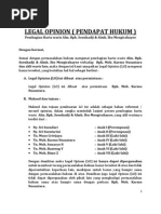 Legal Opini Hukum War