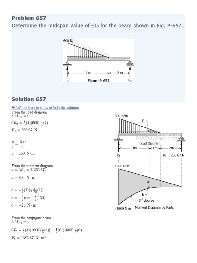 Midspan Deflection Analysis of Beam | PDF