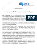 Précarisation de L'emploi Pilote Au Sein de L'union Européenne