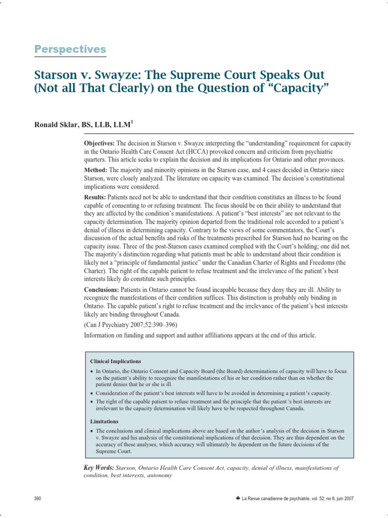 Starson v. Swayze: The Supreme Court Speaks Out (Not All That Clearly ...
