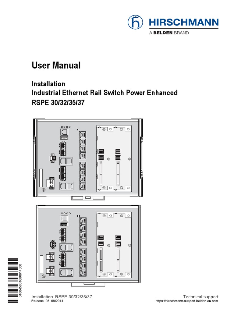 Hirschmann User Manual RSPE-switches | Power Supply | Ethernet