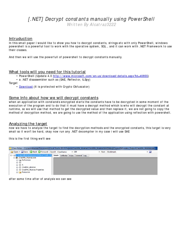 Decrypt Constants Manually Using PowerShell PDF Encryption
