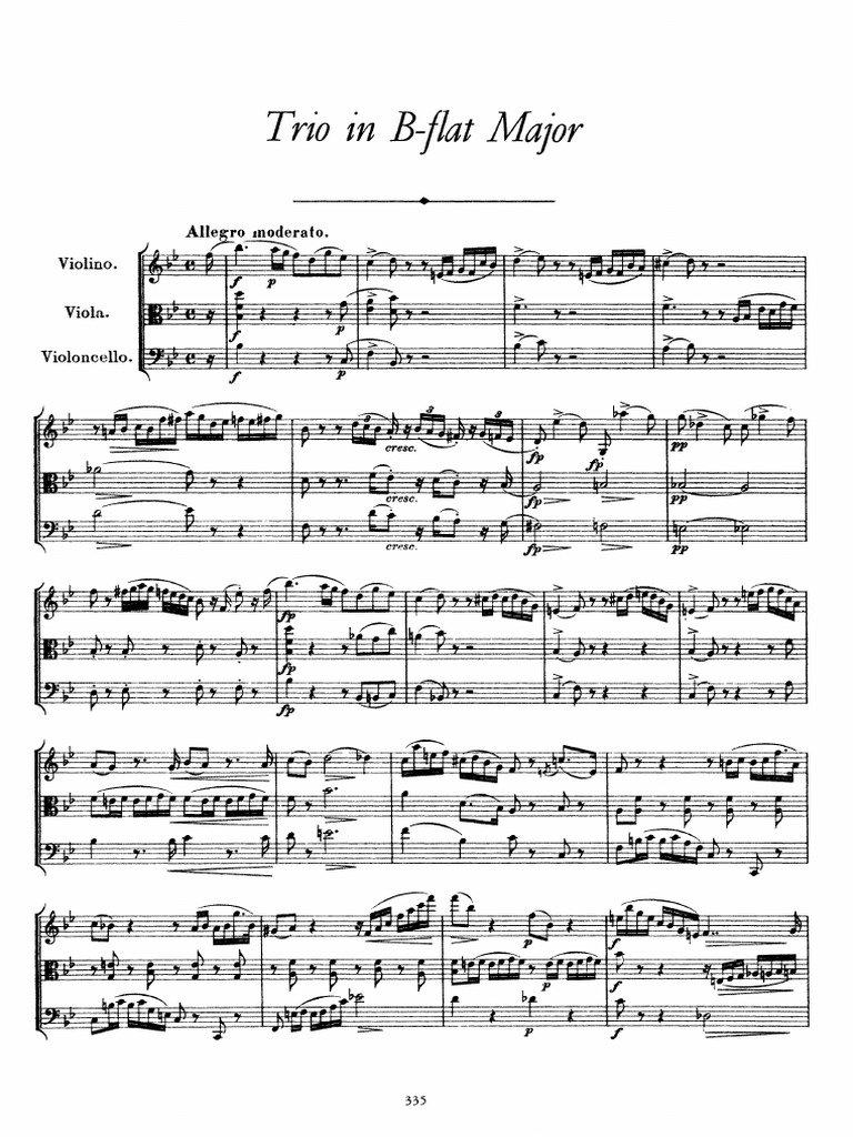 Schubert String Trio (Violin, Viola & Cello) No2 D581 Score PDF