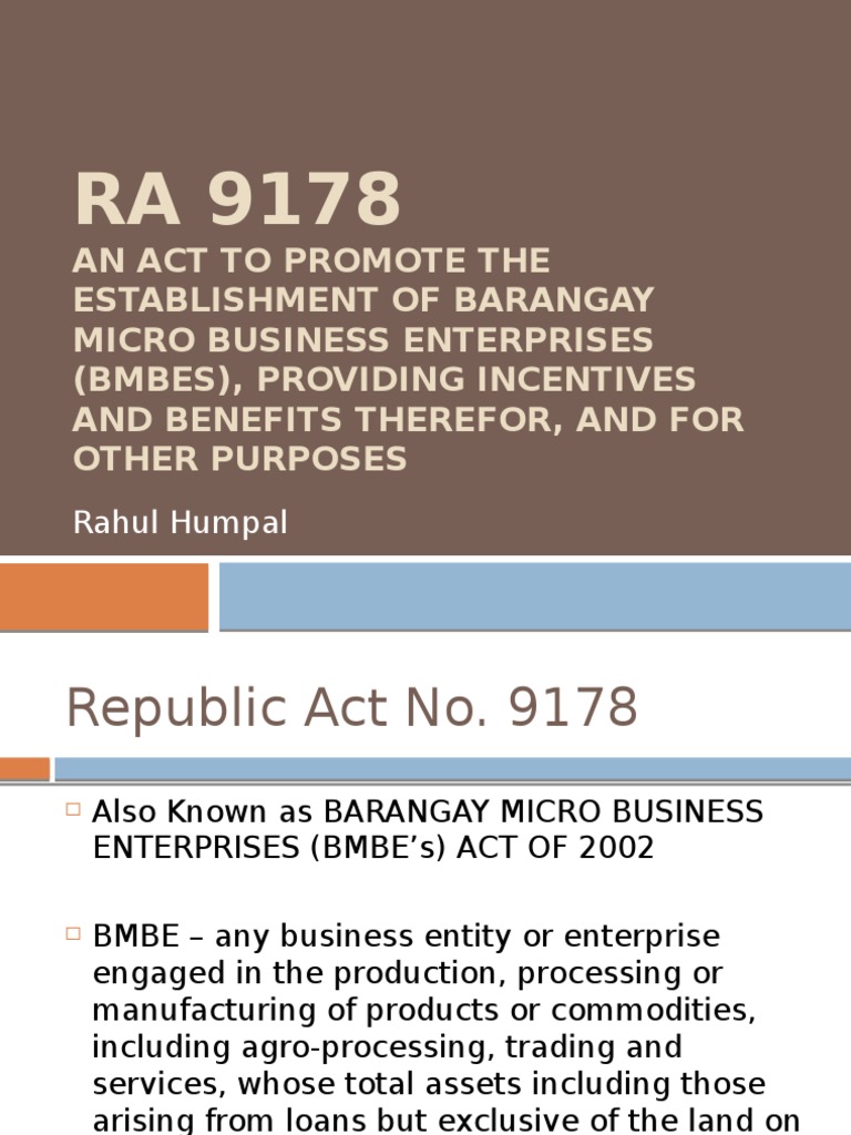 Ra 9178 | PDF | Taxes | Government Finances