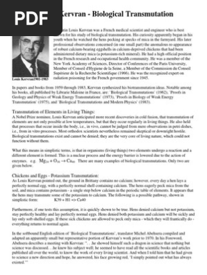 Kervran's Insights on Biological Transmutation | PDF | Veganism
