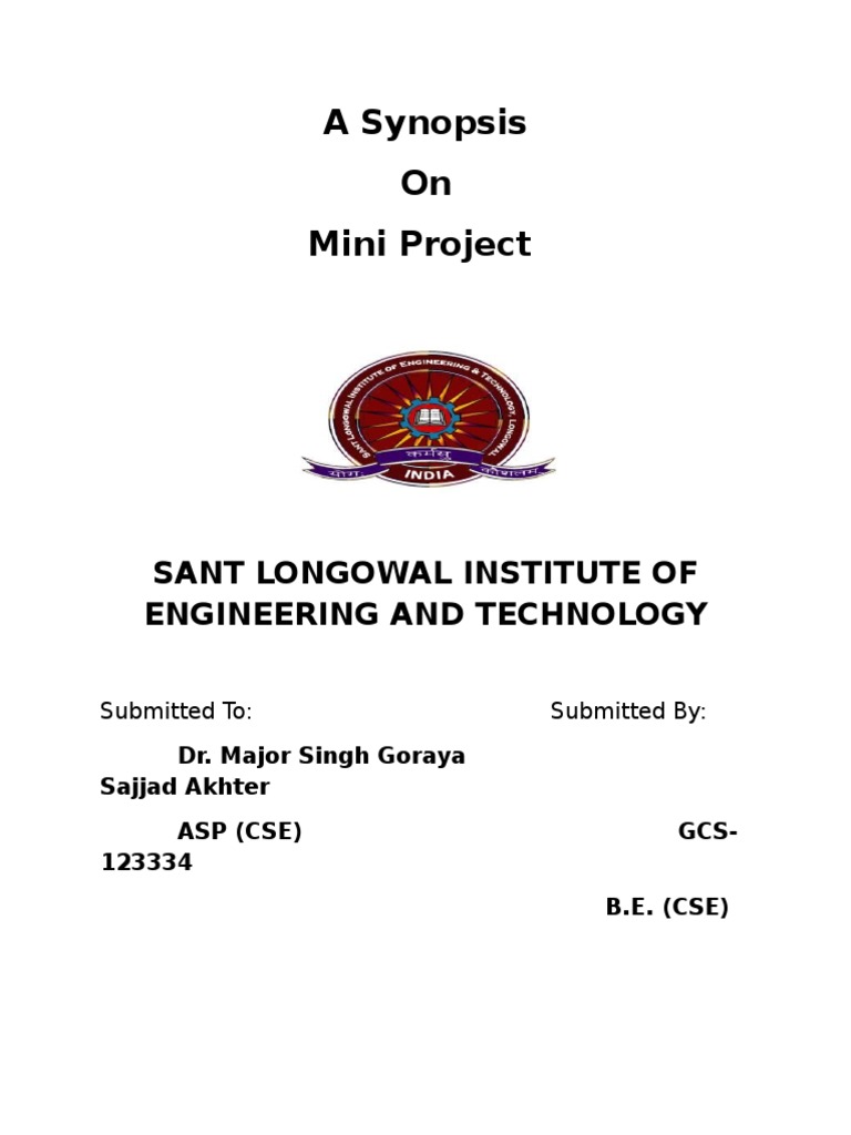 Mini Project Synopsis on Scheduling System | PDF
