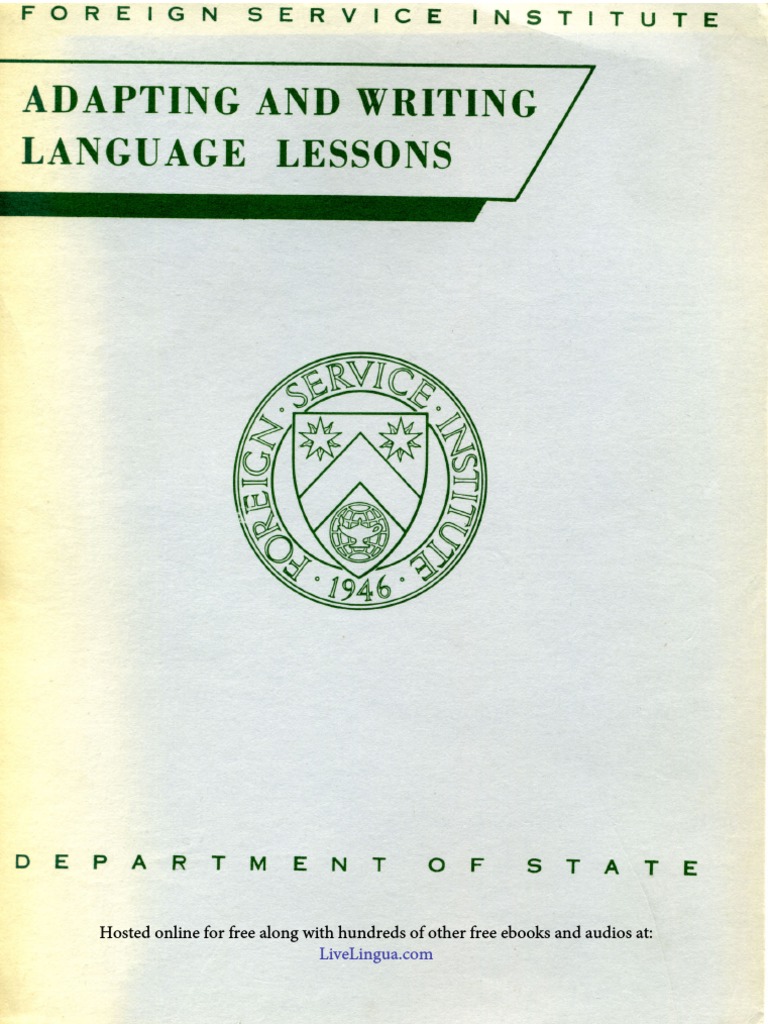 FSI Adapting and Writing Language Lessons pdf Linguistics