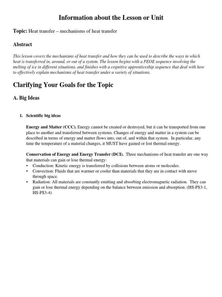 Heat Transfer Lesson | PDF | Heat Transfer | Greenhouse Effect