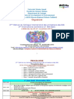 Programme Colloque International GIS USERS - Meknes PDF