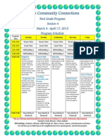 UES 1st Grade Program Schedule Session 4 2015