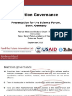Nutrition Governance, Presentation For The Science Forum, Bonn, Germany, September 2013