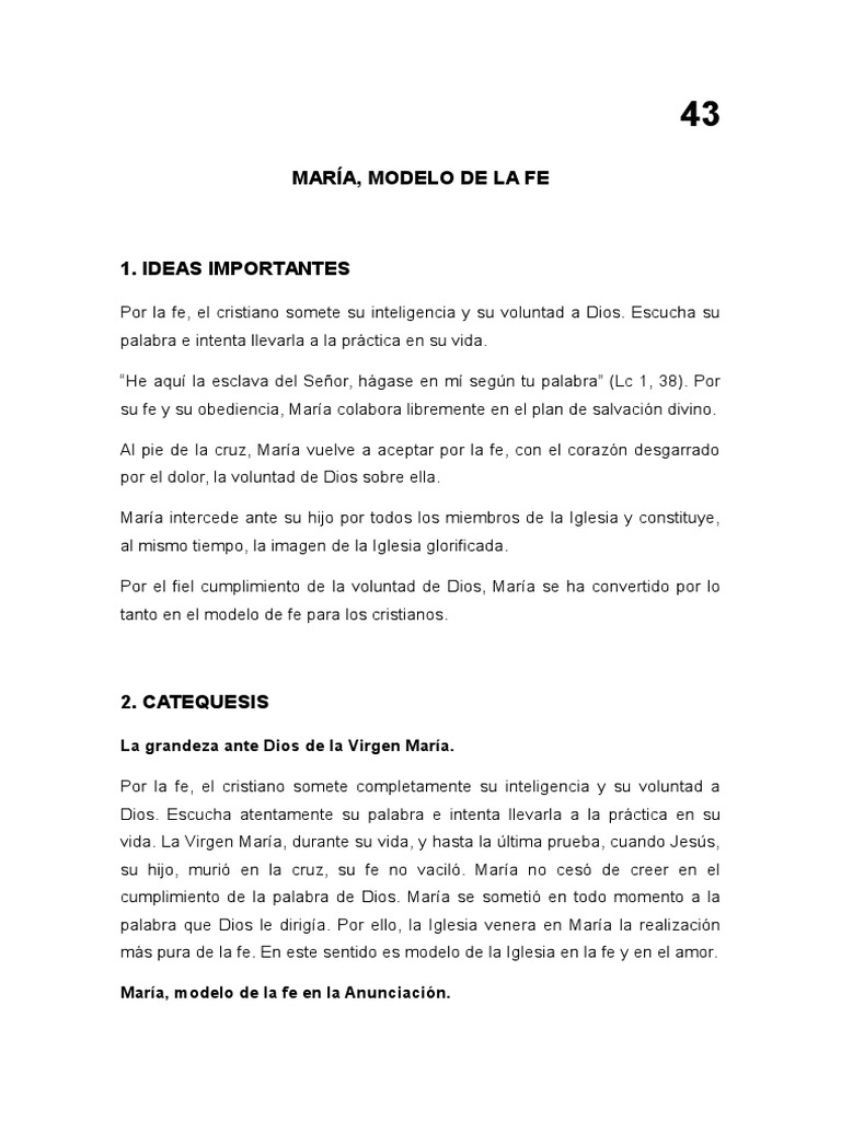 María: Modelo de Fe y Obediencia | PDF | María, madre de Jesús | Fe