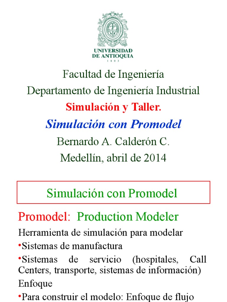 Simulación de Sistemas con Promodel | PDF | Simulación | Probabilidad