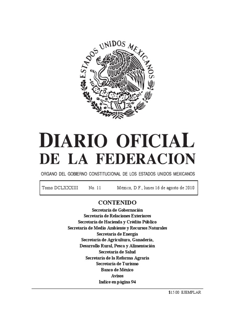 3.5 NORMA Oficial Mexicana NOM005SSA32010, Que