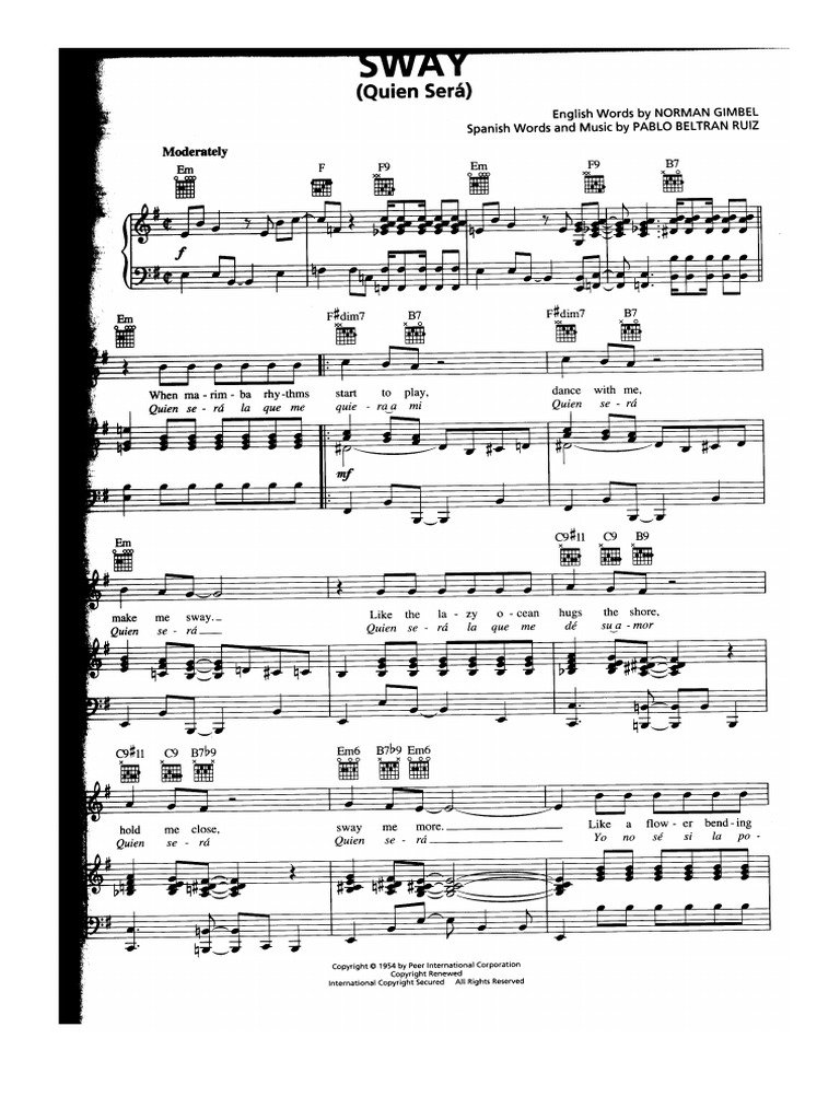 Michael Buble - Sway Piano Sheet Music | PDF