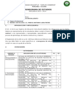 Cronograma de estudios de Matemática 2Bachillerato