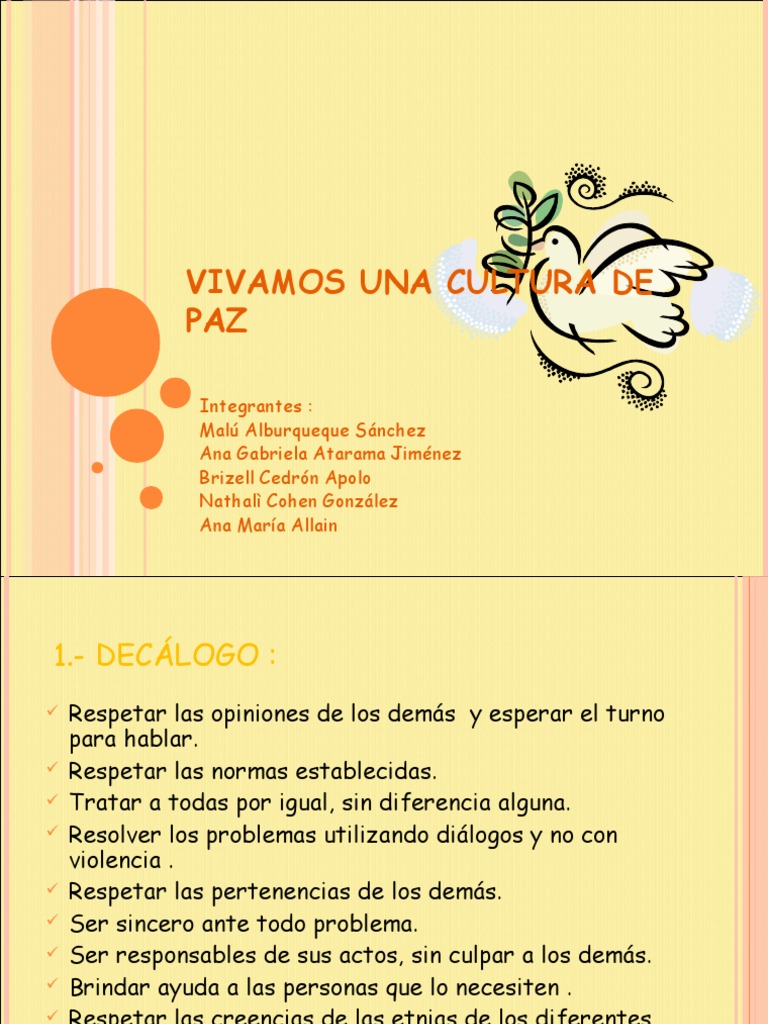 Promoviendo la Cultura de Paz | PDF | Paz | Bandera