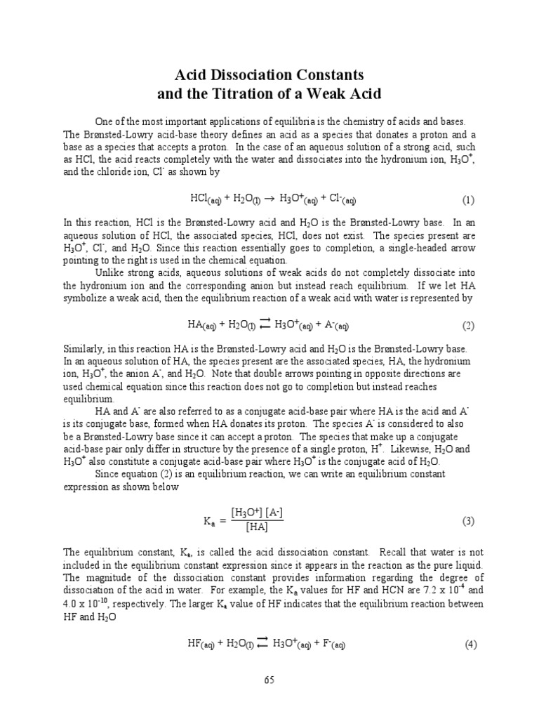 Weak Acid-Strong Base Titration Analysis | PDF | Acid | Chemical ...