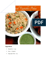 Ingredients: Basmati Rice - 2 Cups Onion - 1 (Chopped) Ginger Garlic Paste - 1 TSP