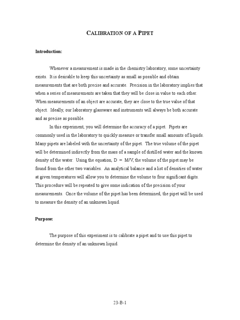 calibration of a pipet | Accuracy And Precision | Density | Free 30-day