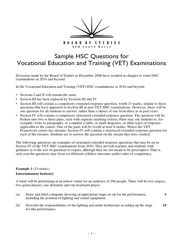 2010 Sample Vet Questions PDF Vocational Education Sales