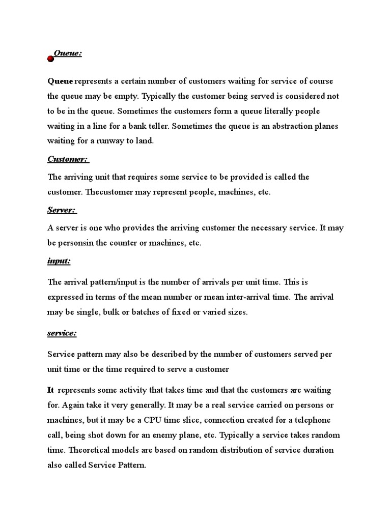 Queue Represents A Certain Number of Customers Waiting For Service of ...