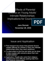 The Effects of Parental Divorce on Young Adults