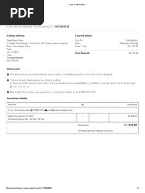 Order Confirmation