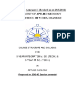 5-Year Integrated & 3-Year M.sc.Tech (AGL) 2012-13 Onwards