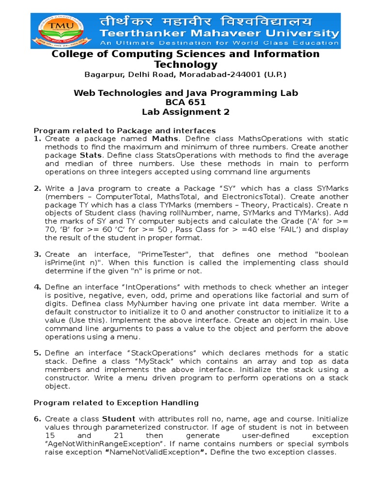 Java Assignment | PDF | Method (Computer Programming) | Constructor ...