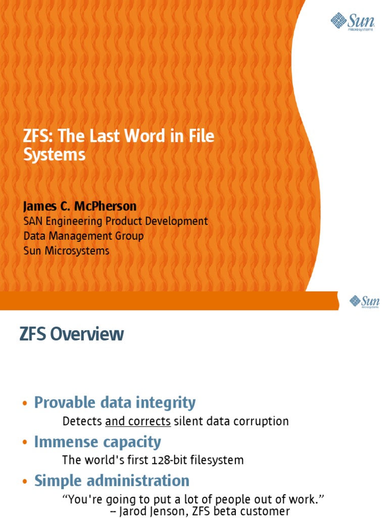 ZFS: Advanced File System Integrity | PDF | File System | Operating ...