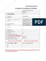 Exam Demand Form: Course Expiry Date