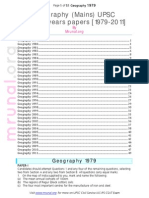 Geography (Mains) Previous 33 Years Question Papers [1979-2011] by (Www.mrunal.org) for UPSC IAS IPS Exam