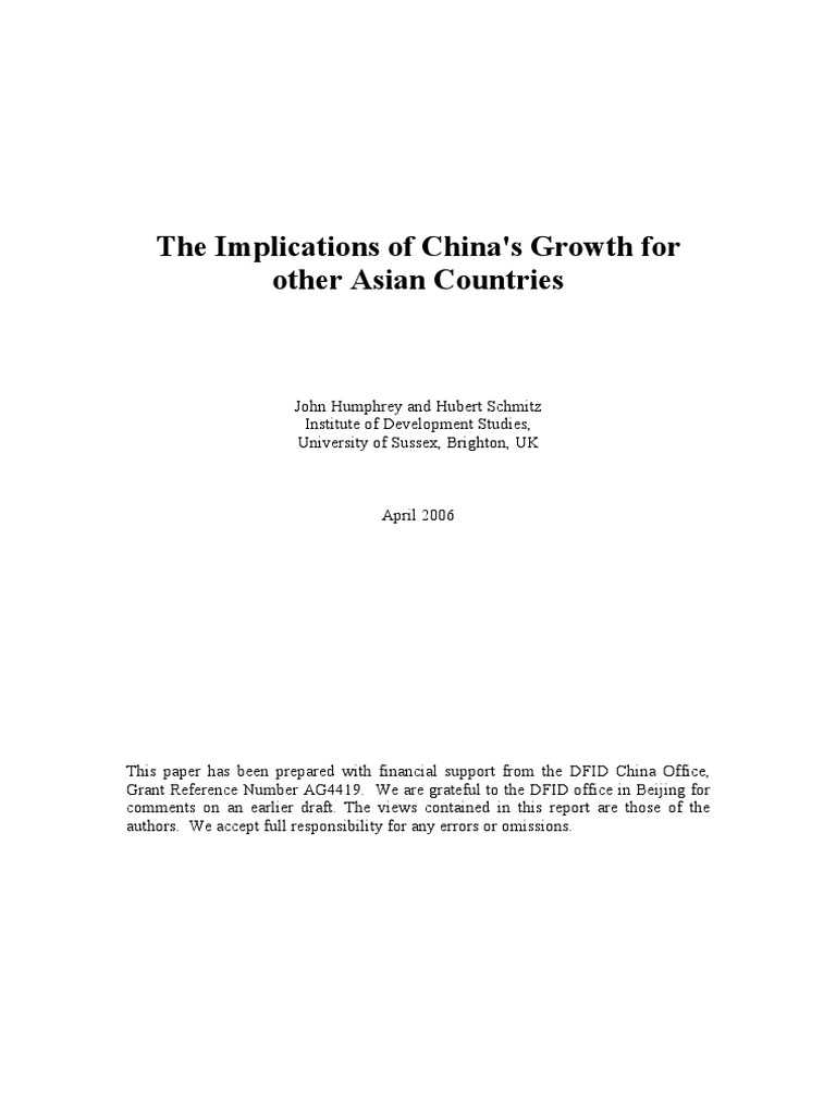 Implication of China Growth On Other Countries | PDF | World Energy ...