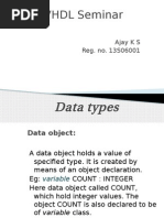 VHDL Seminar: Data Types