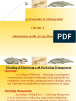 Engineering Economics & Management Introduction To Marketing Management