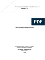 REESTRUCTURACIÒN DEL DEPARTAMENTO DE GESTIÒN HUMANA EN INDAGRO S. A. 