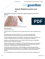 Sri Lanka To Deport British Tourist Over Buddha Tattoo - World News - The Guardian