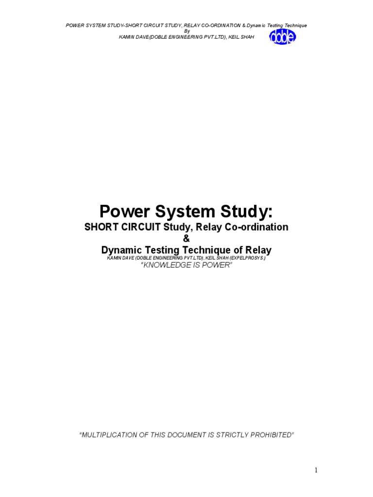 32.power System StudySc, RC & Dynamic Testing PDF Electrical