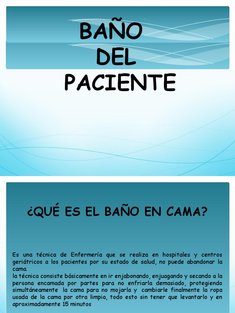 Baño de Paciente: Técnicas y Procedimientos | PDF | Ojo | Pelo