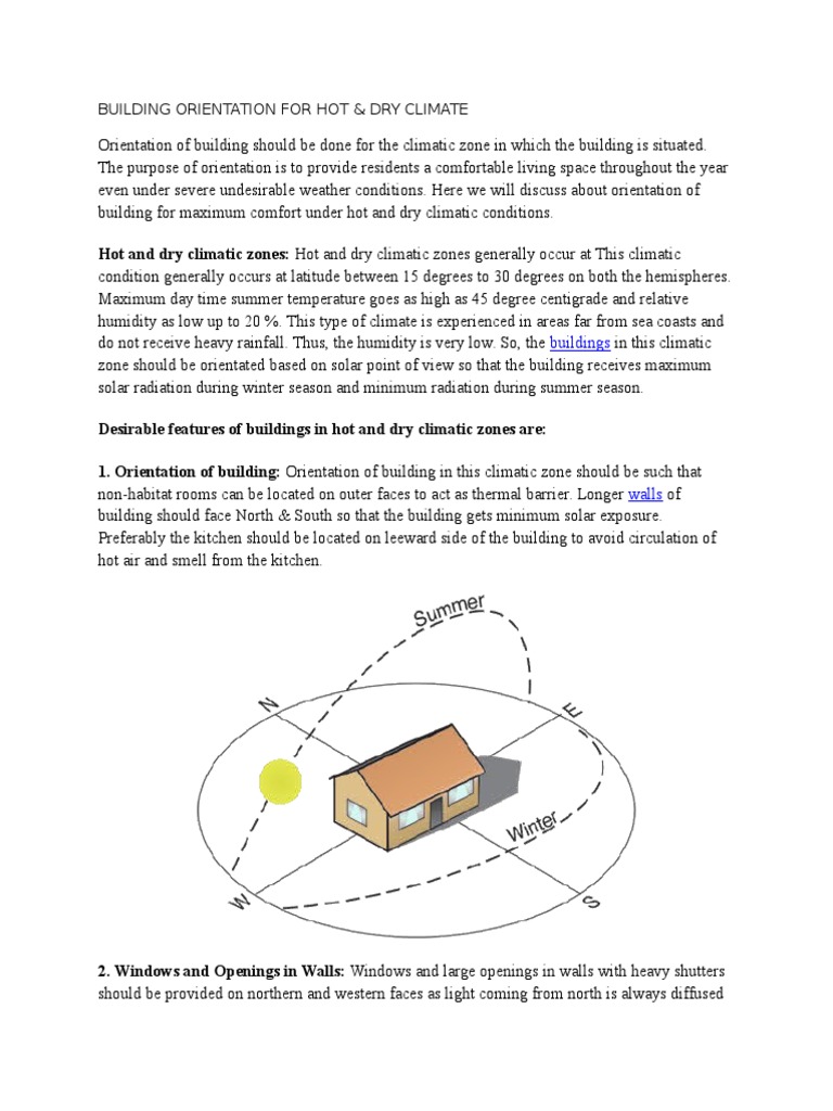 Building Orientation For Hot & Dry Climate | PDF | Building Insulation ...