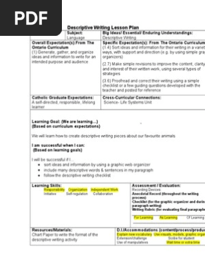 descriptive writing