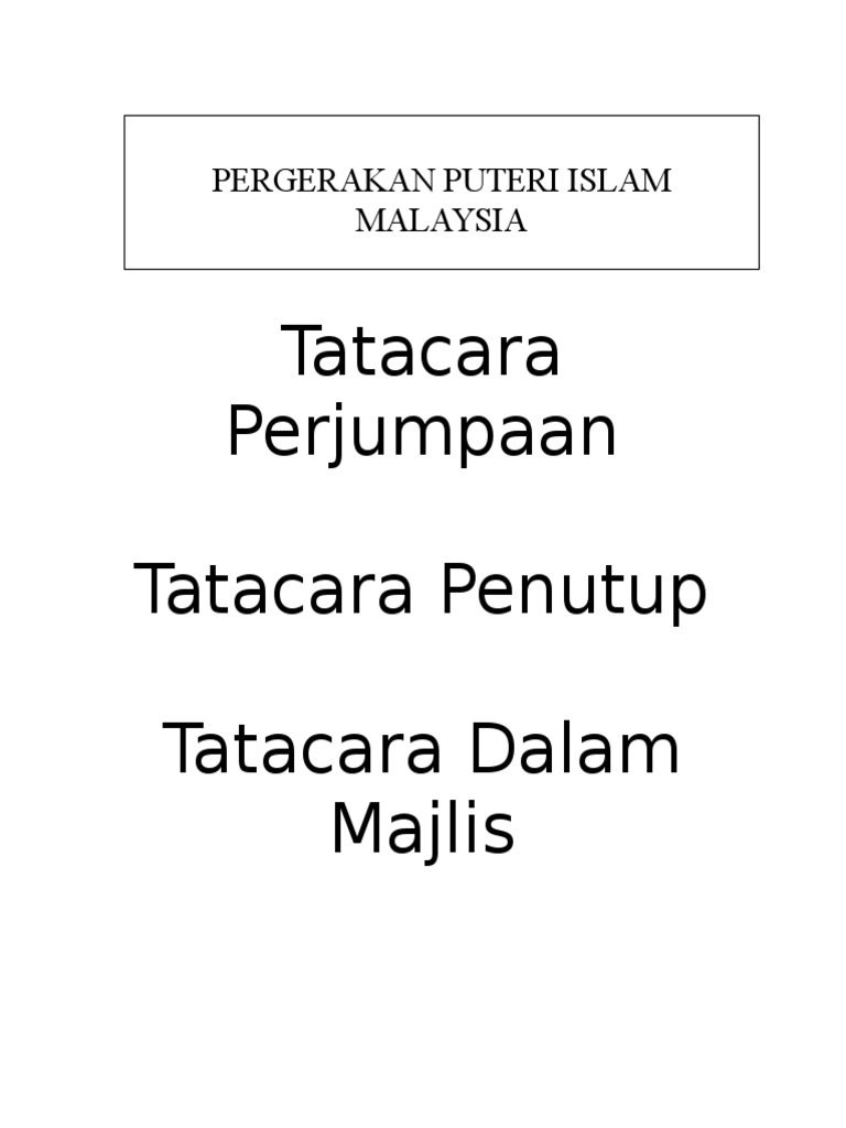 Nota Tatacara Perjumpaan Puteri Islam | PDF